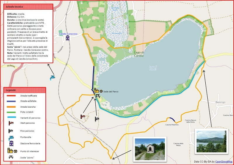 Anello del Lago di Candia: la mappa dell'itinerario